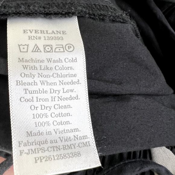 Everlane The Flowy Jumpsuit Black Wide Leg Sleeveless Spaghetti Strap SMALL - Picture 7 of 7